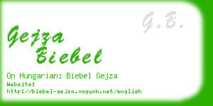 gejza biebel business card
